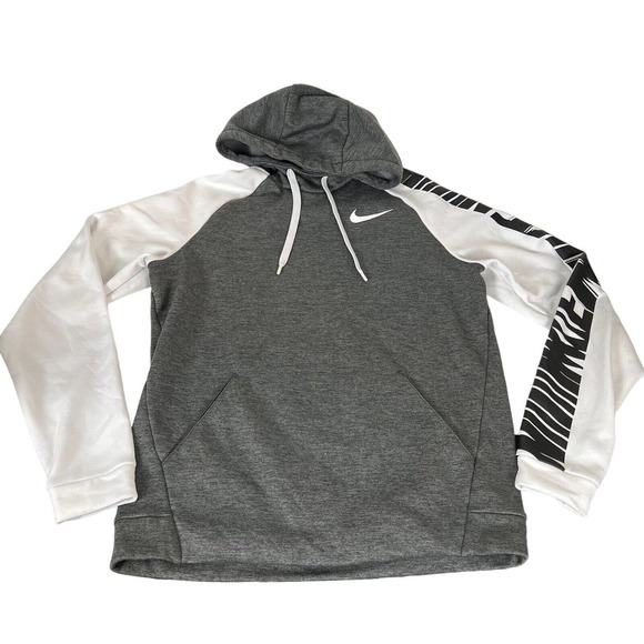Nike Other - Nike Hoodie Adult Medium Pullover Sweatshirt Drawstring Gray White Swoosh Men M